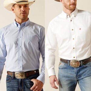 Ariat Men's Solid Twill Classic Fit And Pro Casey LS Button Up Shirt XL Tall